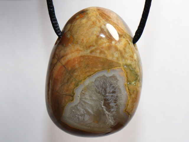Preview: rainforest rhyolite with cord or silver 925