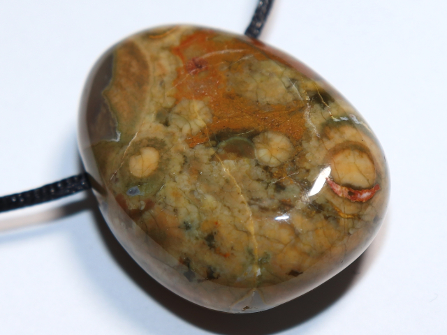 Preview: rainforest rhyolite with cord or silver 925