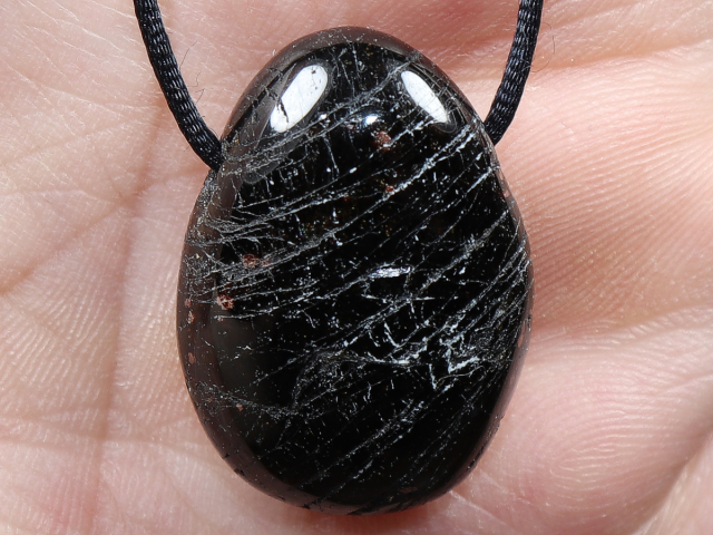 black tourmaline (Schorl) with cord or silver 925