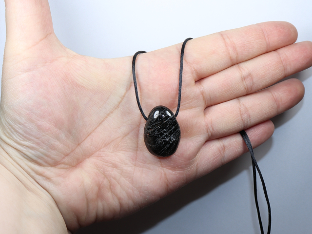 black tourmaline (Schorl) with cord or silver 925