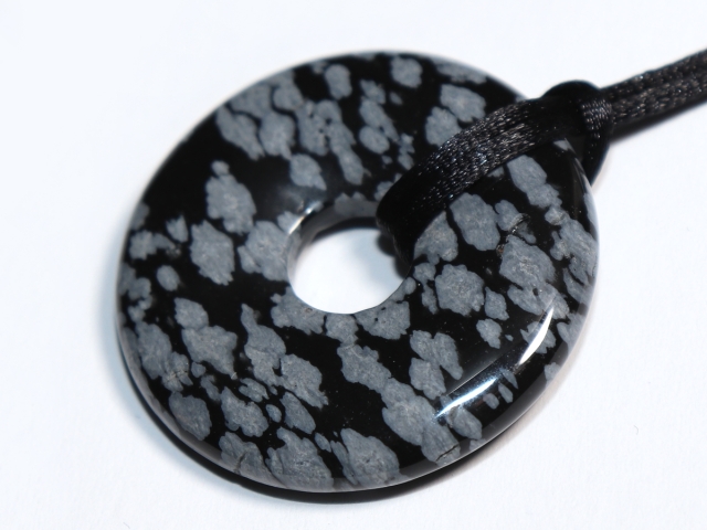 snowflake obsidian with cord