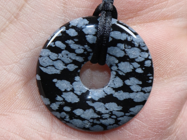snowflake obsidian with cord