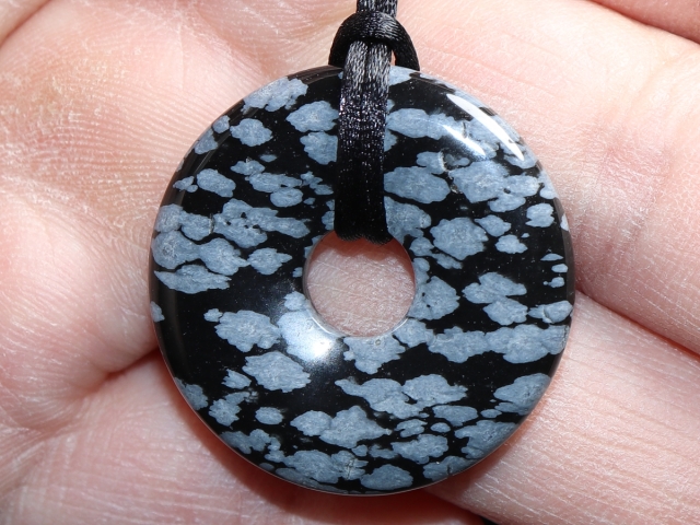 snowflake obsidian with cord