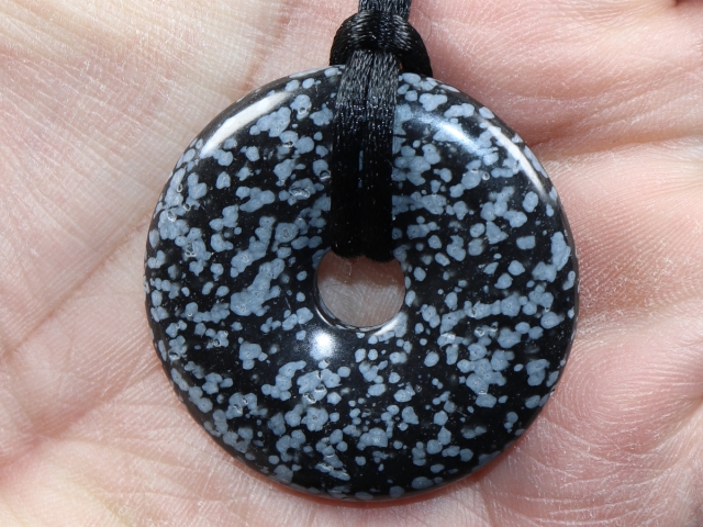snowflake obsidian with cord