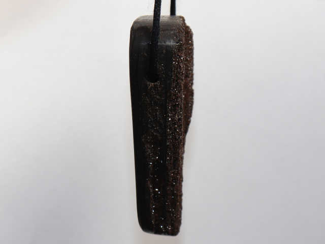 petrified wood with rock crystal with cord or silver 925