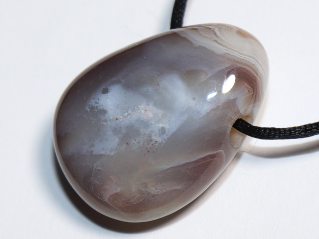 Botswana agate with cord or silver 925