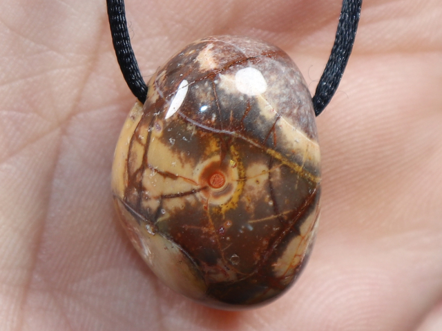 bird's eye jasper with cord or silver 925