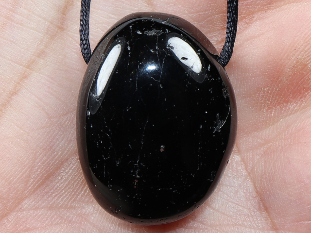 black tourmaline (Schorl) with cord or silver 925