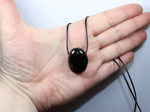 black tourmaline (Schorl) with cord or silver 925