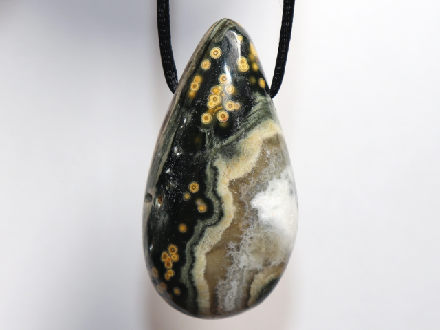 Preview: Ozeanjaspis mit Band oder Silber 925