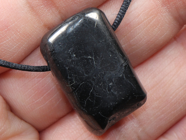 shungite with cord or silver 925