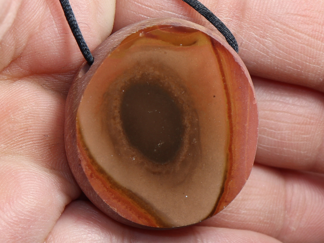 polychrome jasper with cord or silver 925