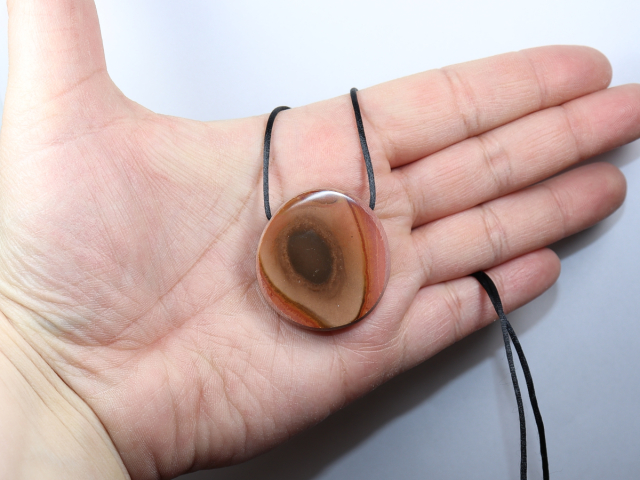polychrome jasper with cord or silver 925