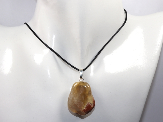 amulet stone with cord or silver 925