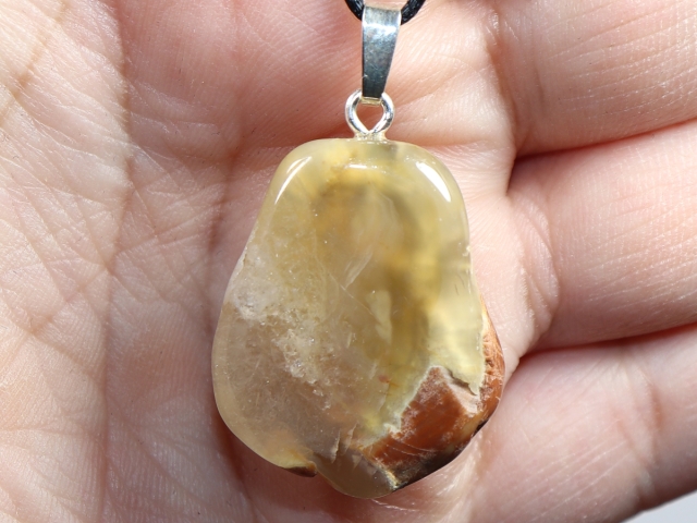 amulet stone with cord or silver 925