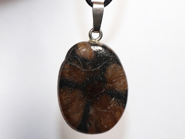 cross stone with cord or silver 925
