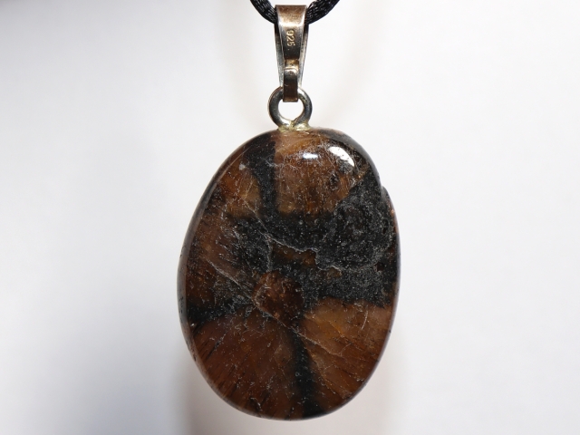 cross stone with cord or silver 925