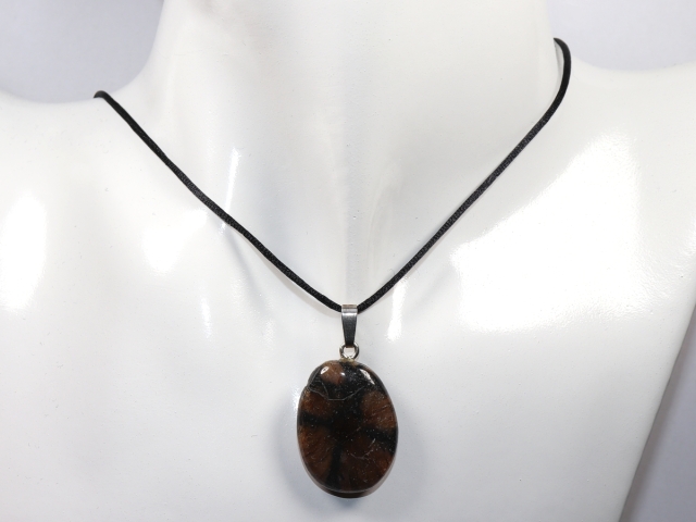 cross stone with cord or silver 925