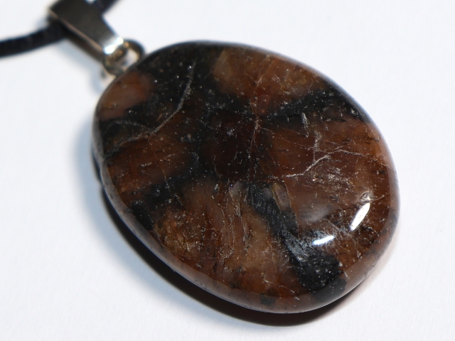cross stone with cord or silver 925