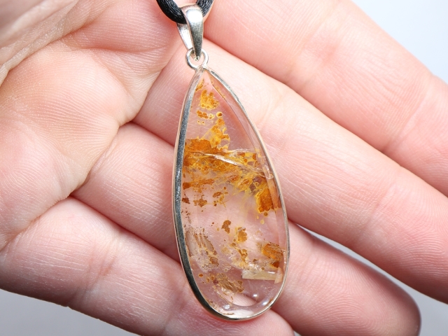 lodolite with cord or silver 925