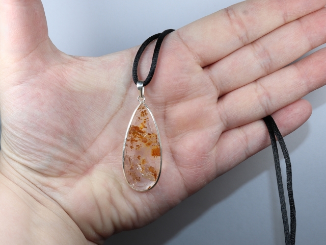 lodolite with cord or silver 925