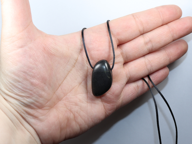 shungite with cord or silver 925