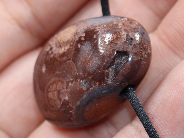 bird's eye jasper with cord or silver 925