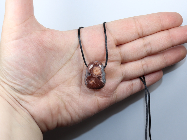 bird's eye jasper with cord or silver 925