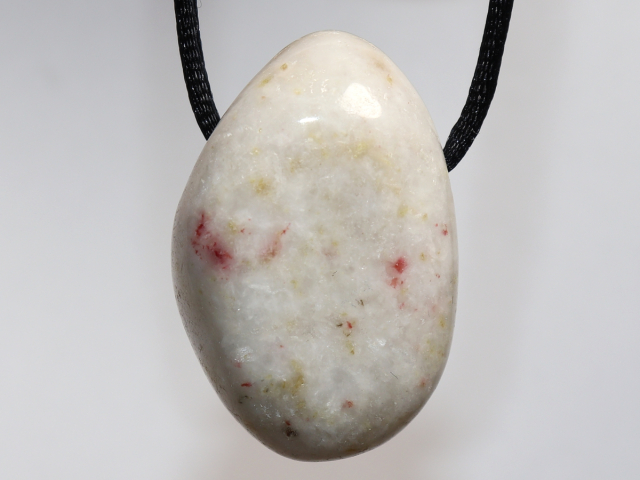 Cinnabar in quartz with cord or silver 925