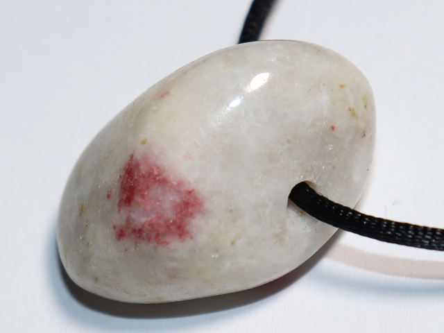 Cinnabar in quartz with cord or silver 925