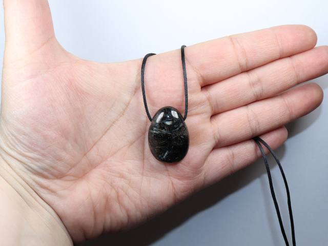 anthophyllite with cord or silver 925