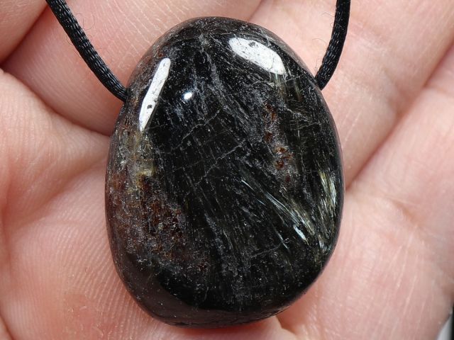 anthophyllite with cord or silver 925