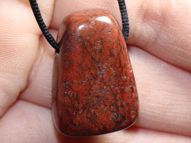 brecciated jasper with cord or silver 925