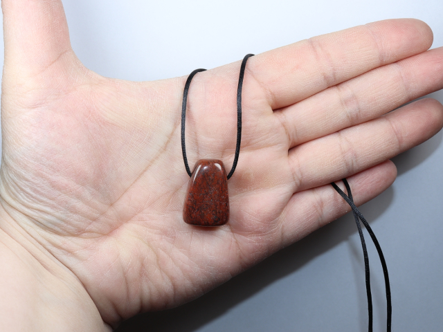 brecciated jasper with cord or silver 925