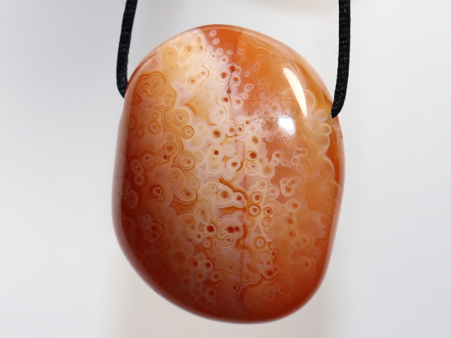 carnelian-agate with cord or silver 925