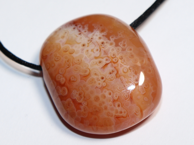 carnelian-agate with cord or silver 925