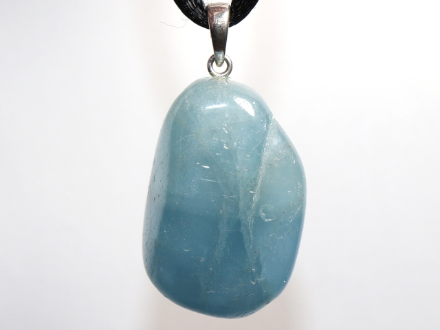 aquamarine with cord or silver 925