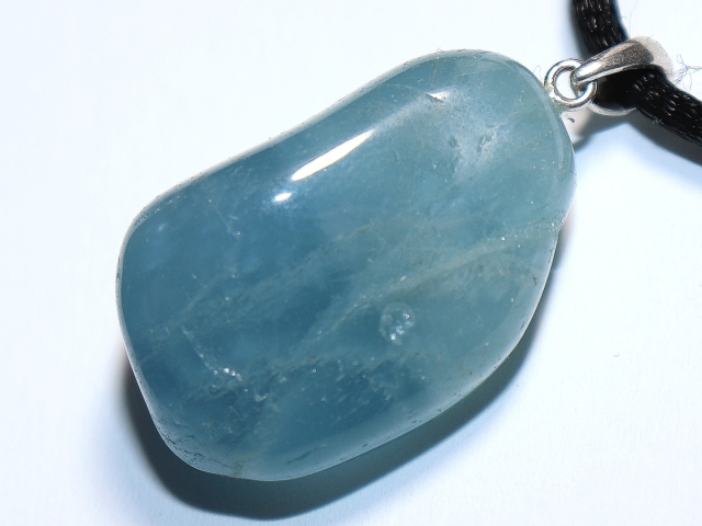 aquamarine with cord or silver 925
