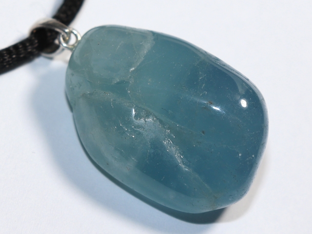 aquamarine with cord or silver 925