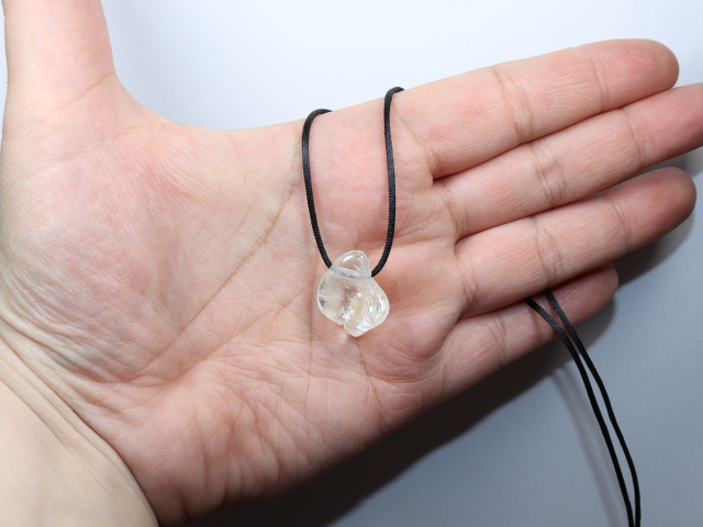 goshenite with cord or silver 925
