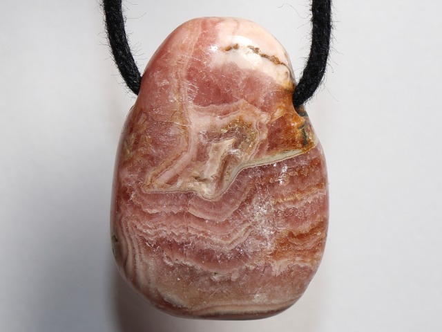 rhodochrosite with cord or silver 925