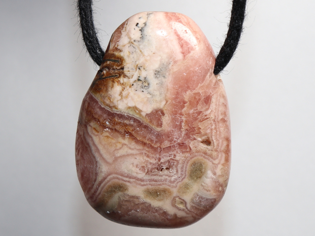 Preview: rhodochrosite with cord or silver 925