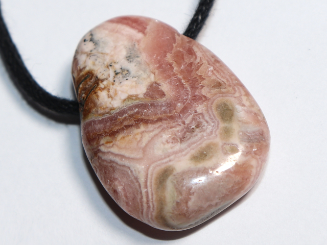 rhodochrosite with cord or silver 925