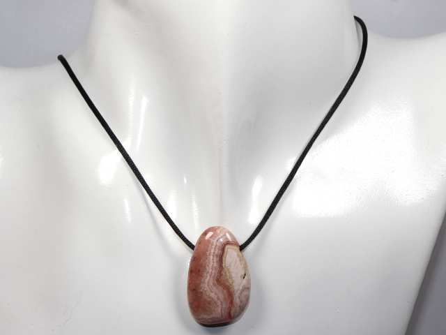 Preview: rhodochrosite with cord or silver 925