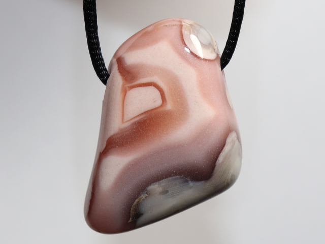 Botswana agate with cord or silver 925