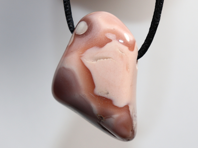 Botswana agate with cord or silver 925