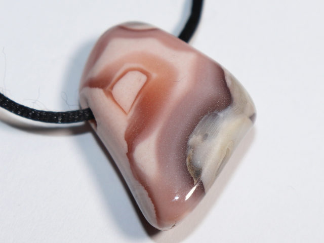 Botswana agate with cord or silver 925