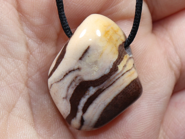 cappuccino jasper with cord or silver 925