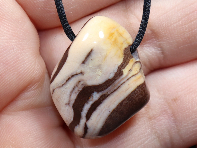 cappuccino jasper with cord or silver 925