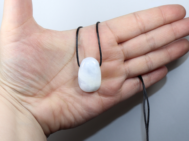 blue calcite with cord or silver 925